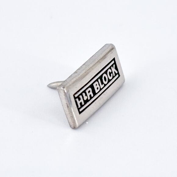 Vintage Sterling Silver 925 HR Block Tie Tack Pin Brooch - Picture 3 of 9